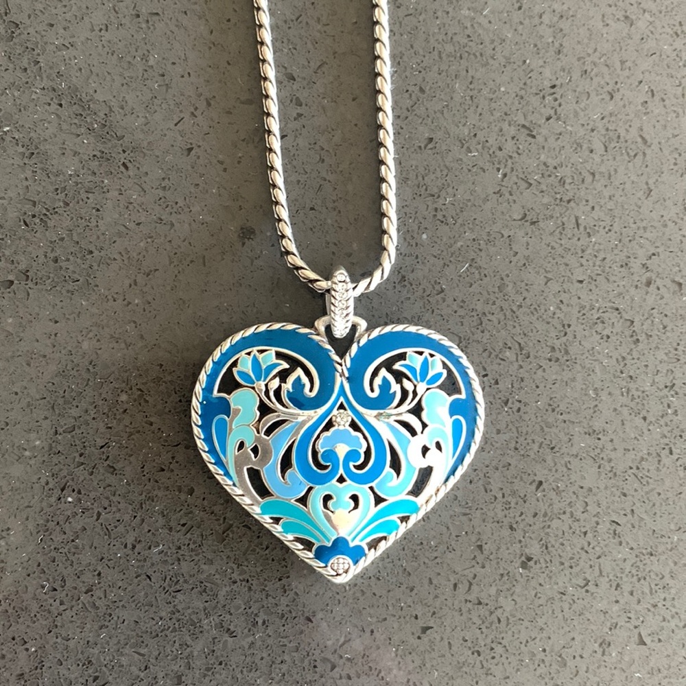 Brighton Sterling Silver Necklace with Turquoise Heart